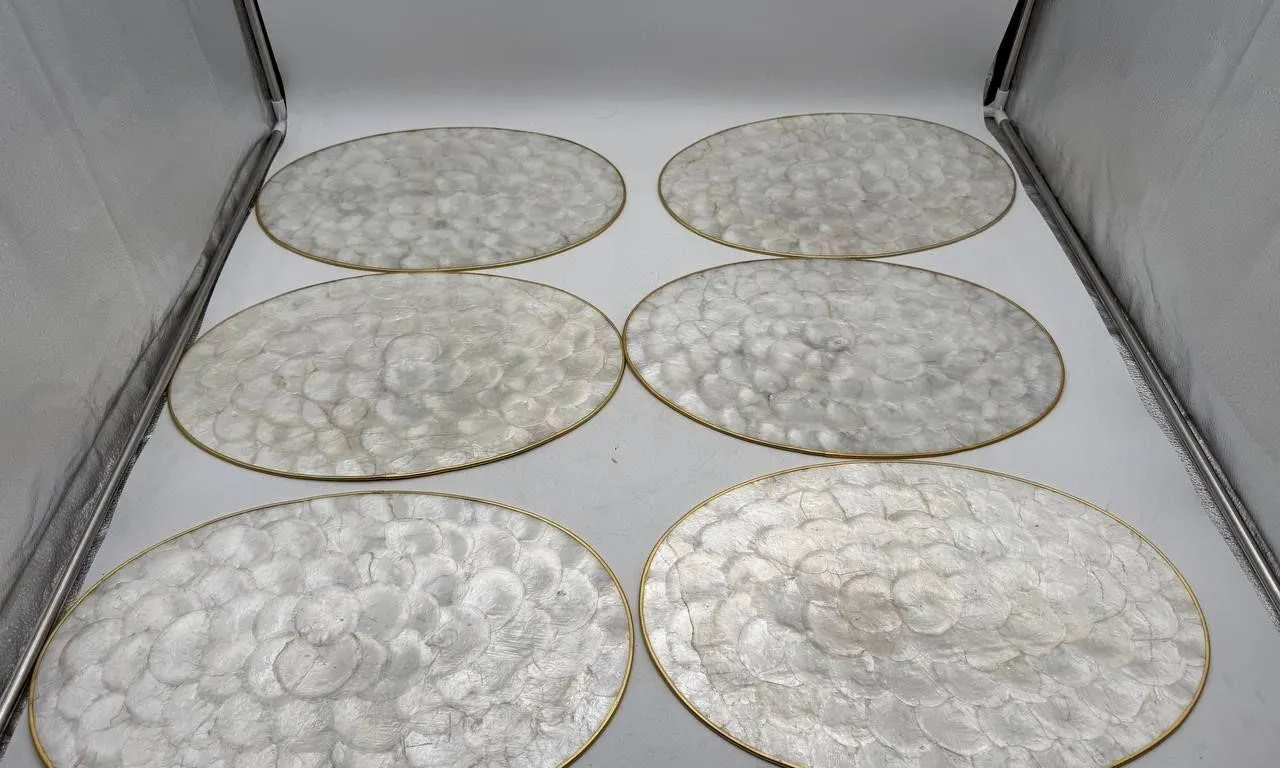 Set of 6 Capiz Shell Placemats 18� x 12�