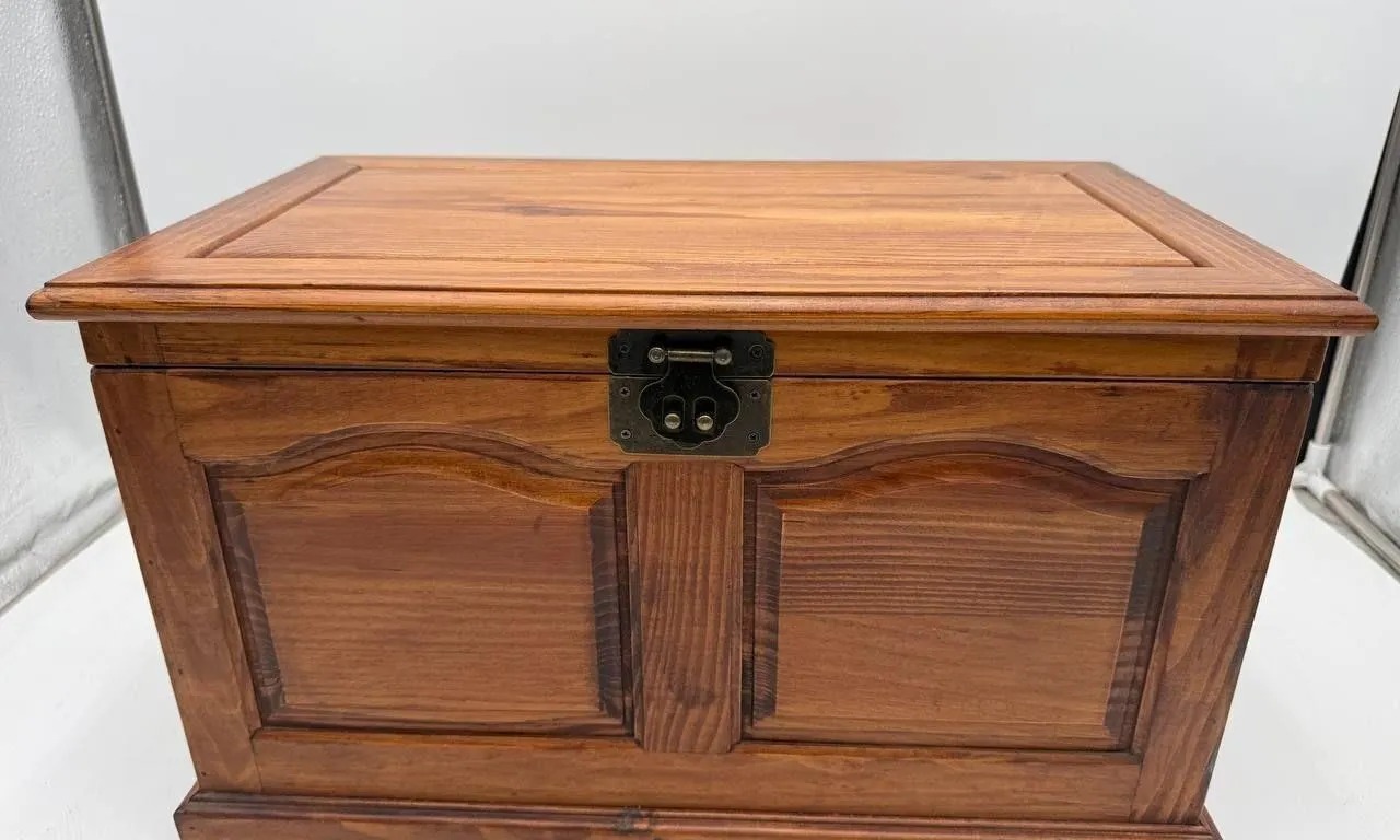 Wooden Storage Chest with Lock