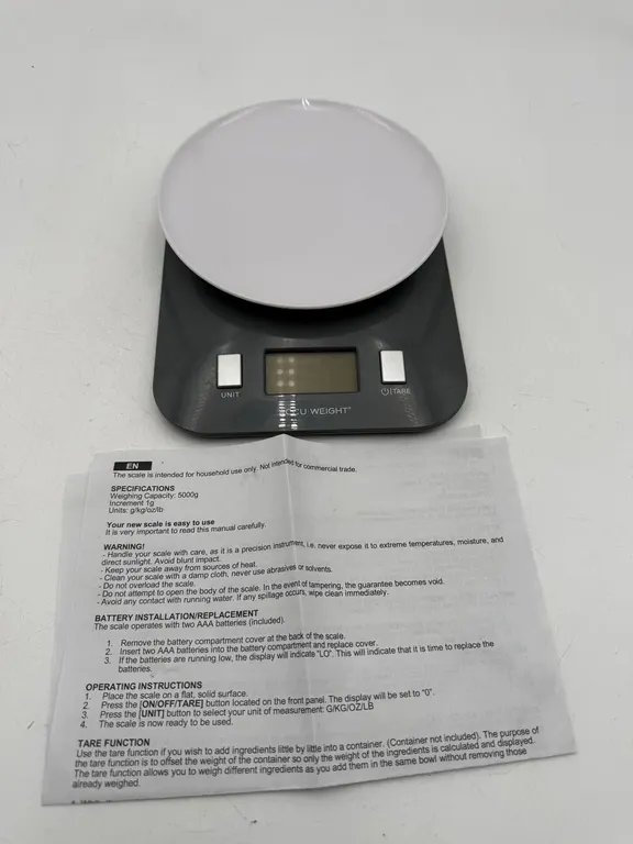 AccuWeight Digital Kitchen Scale 5kg
