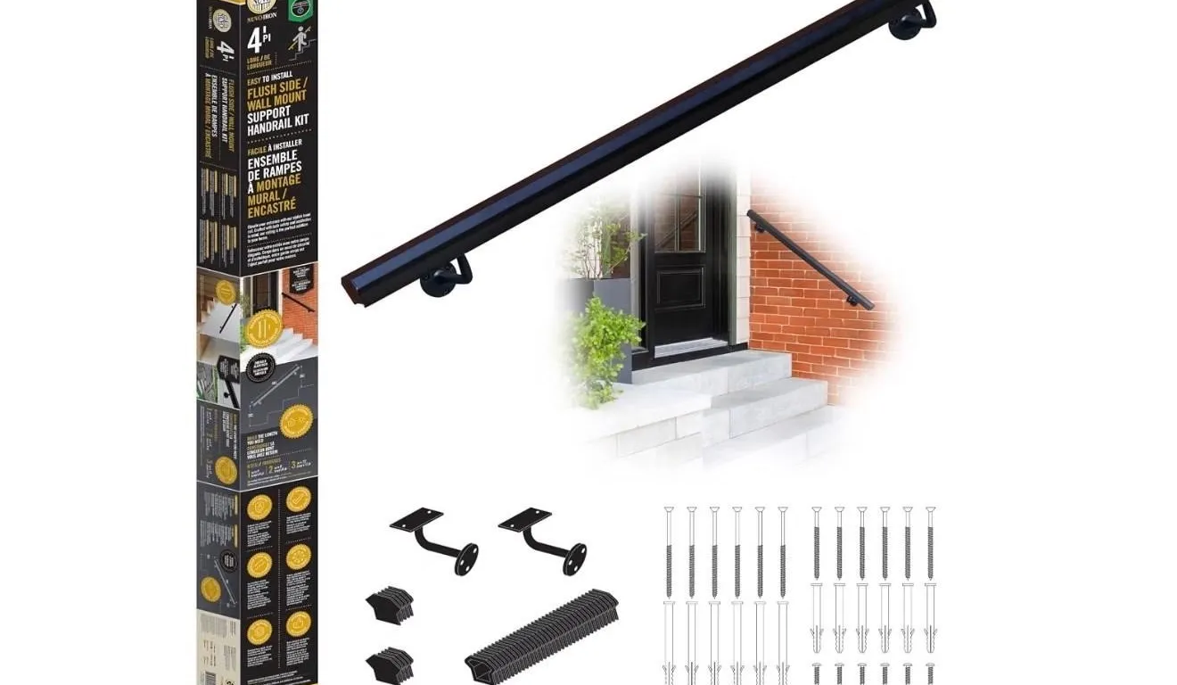 $97 Nuvo Iron 4-ft Wall Mount Aluminum Handrail