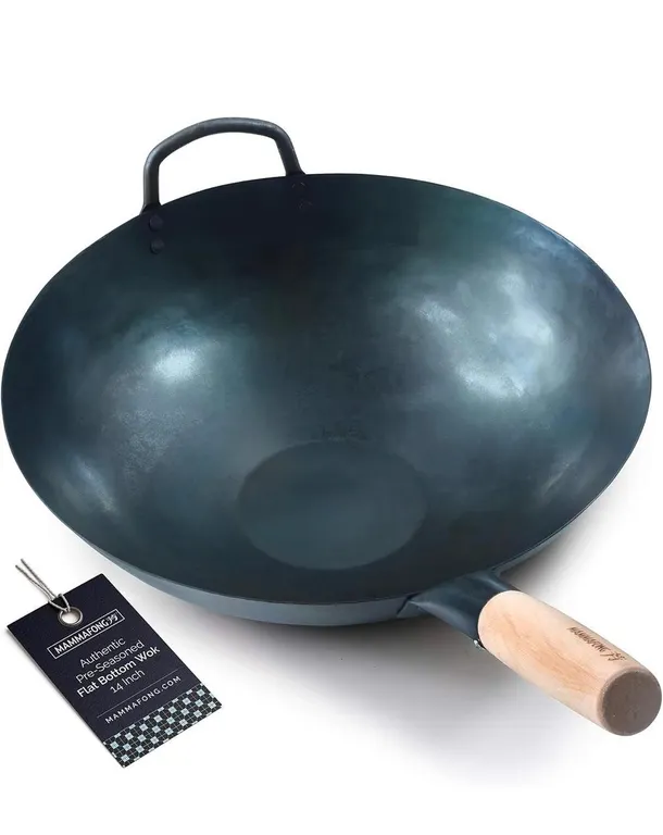 $100 (14") Carbon Steel Flat Bottom Wok