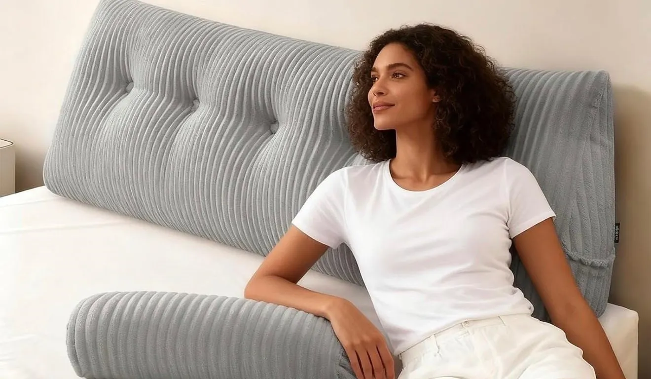 SEALED $96 Headboard Pillow for Bed