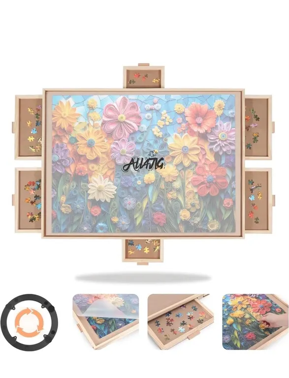 NEW $76 1000 Pieces Rotating Puzzle Board