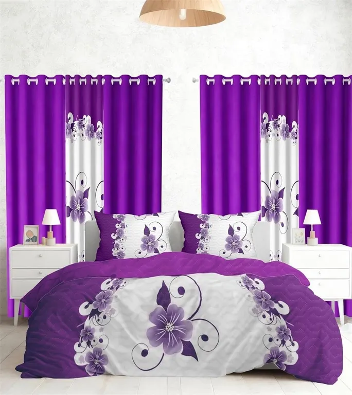 NEW $160 (Cal K)9pc Bedspread Set with Curtains