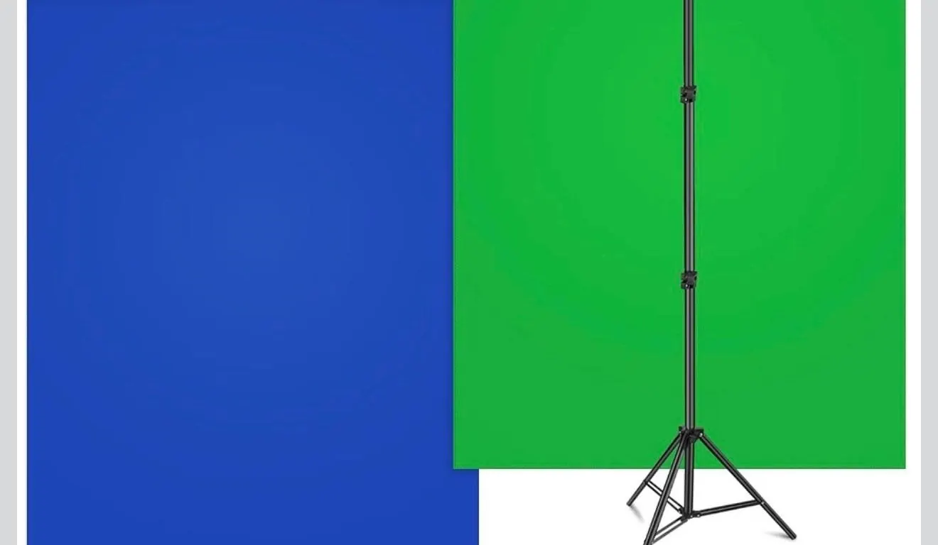 $51 2-in-1 6.5x5 ft Blue Green Screen Backdrop Kit
