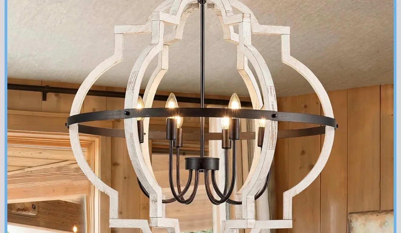 NEW $256 31.5'' 8-Light Farmhouse Chandelier