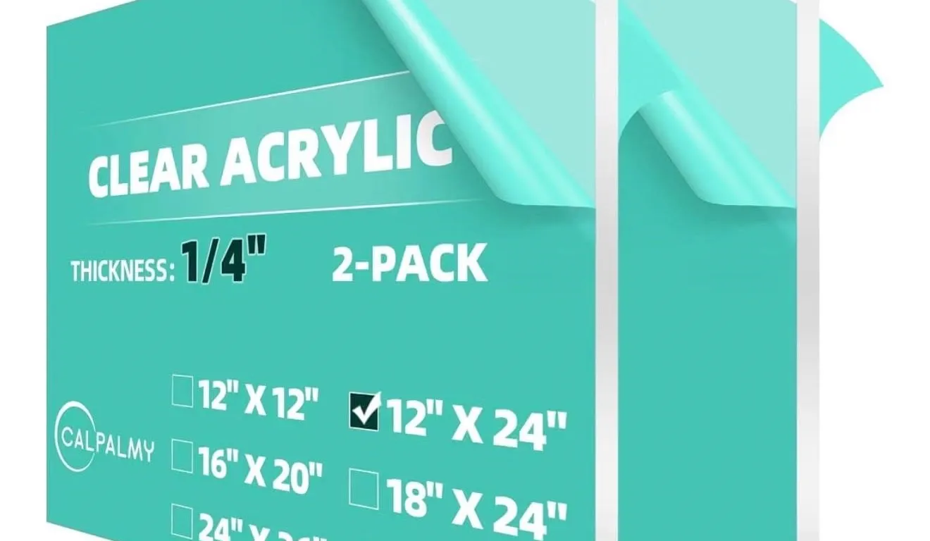 $47 CALPALMY (Pack of 2) 12 x 24 Inch Clear