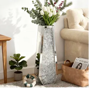 NEW $200 SHYFOY Large Floor Vase, 30" Crushed
