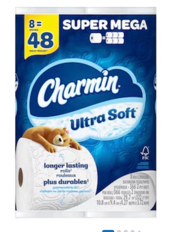 NEW Charmin Ultra Soft Super Mega 8pc Toilet Paper