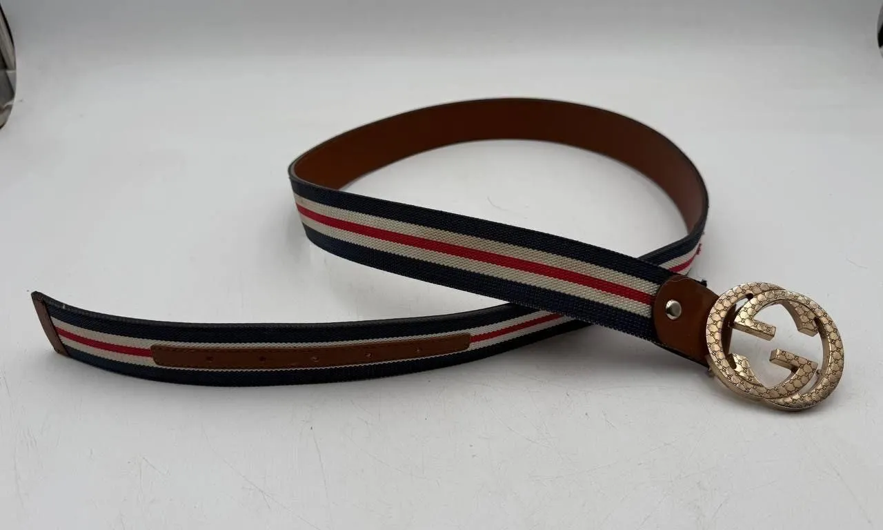 Gucci Web Stripe GG Buckle Belt