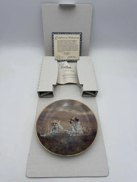 W.S. George A Moment�s Rest Cheetah Plate