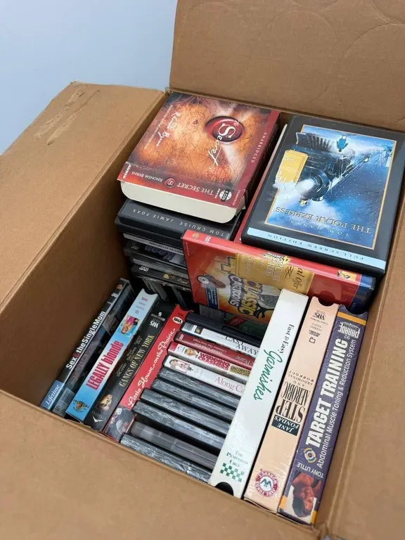 Mixed DVD VHS Movies & Media Box Lot