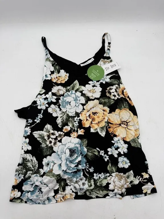 Ricki�s Floral Black Sleeveless Tank Top Size XL