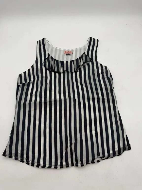 PINK Thomas Pink Striped Ruffle Top Size 14