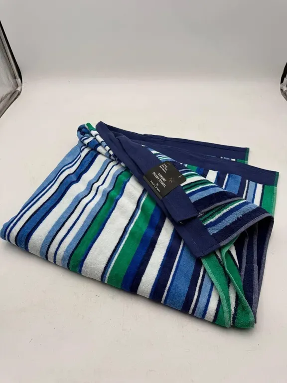 Luxury Zero Twist Bath Towel � Blue/Green Stripe