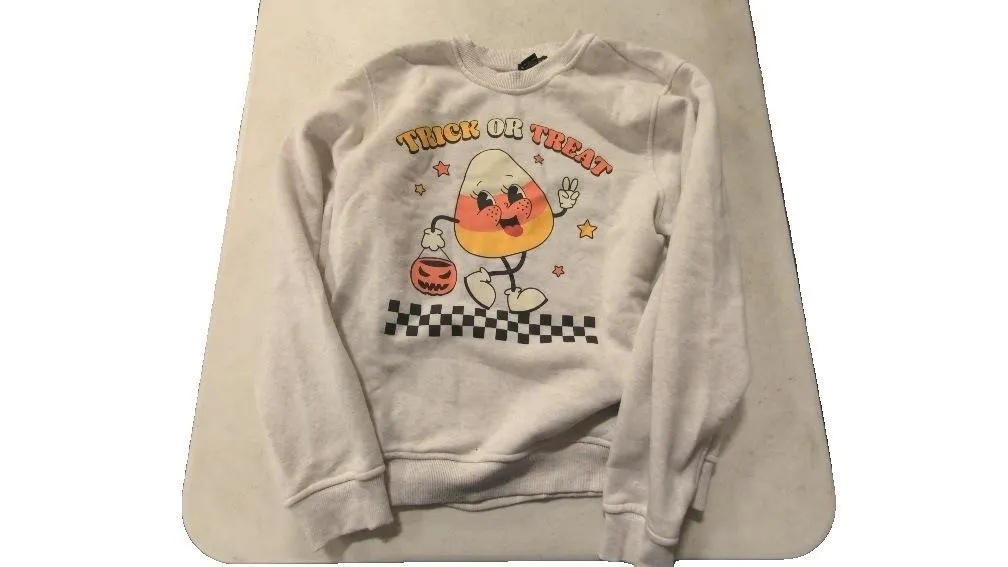 (M) Unisex Trick or Treat Candy Corn Sweatshirt