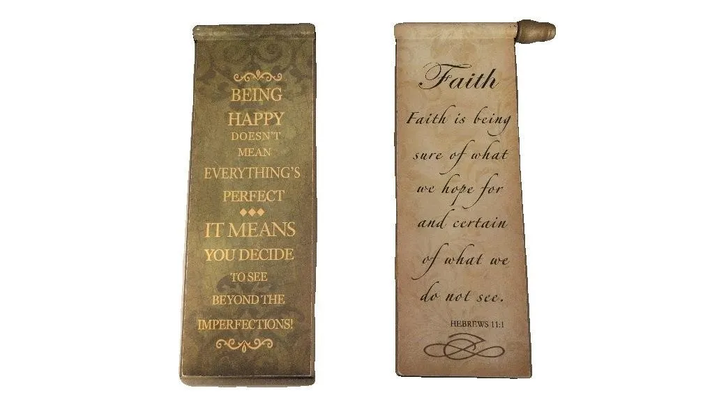 2PK Hanging Scroll Wall Plaques (6"x17")