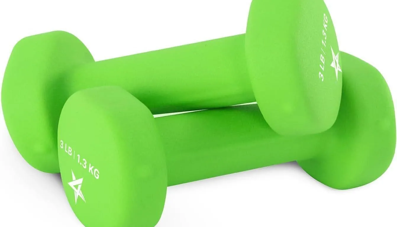 NEW 2PK 3LBS Neoprene Dumbbell Hand Weights-Purple