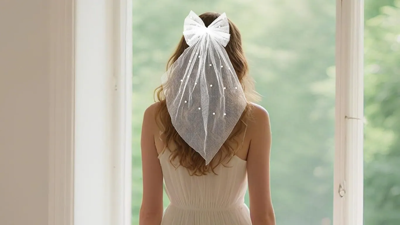 NEW Bridal Veil w/White Bow For Bride To Be