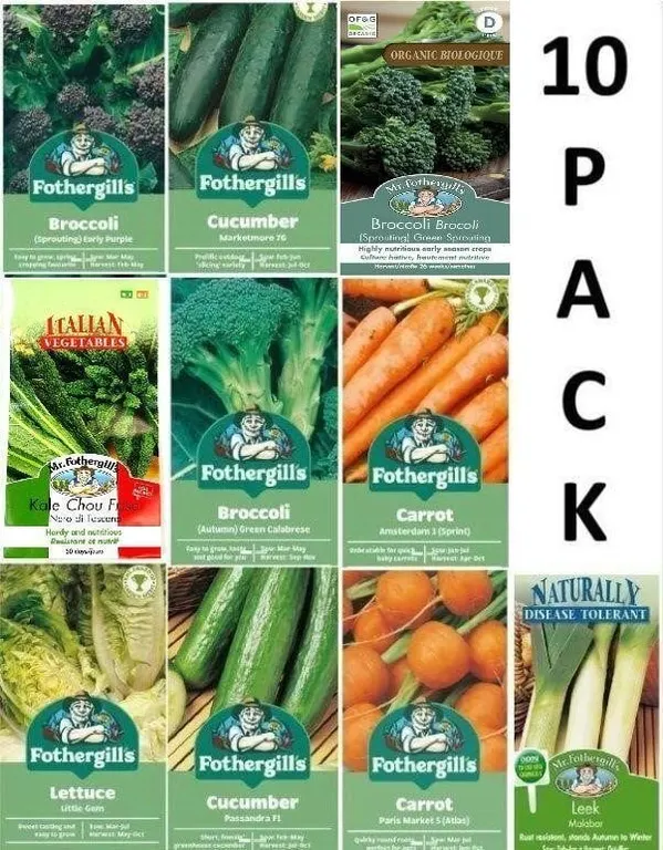 SEALED 10PK Essential Assorted Veggie Seeds