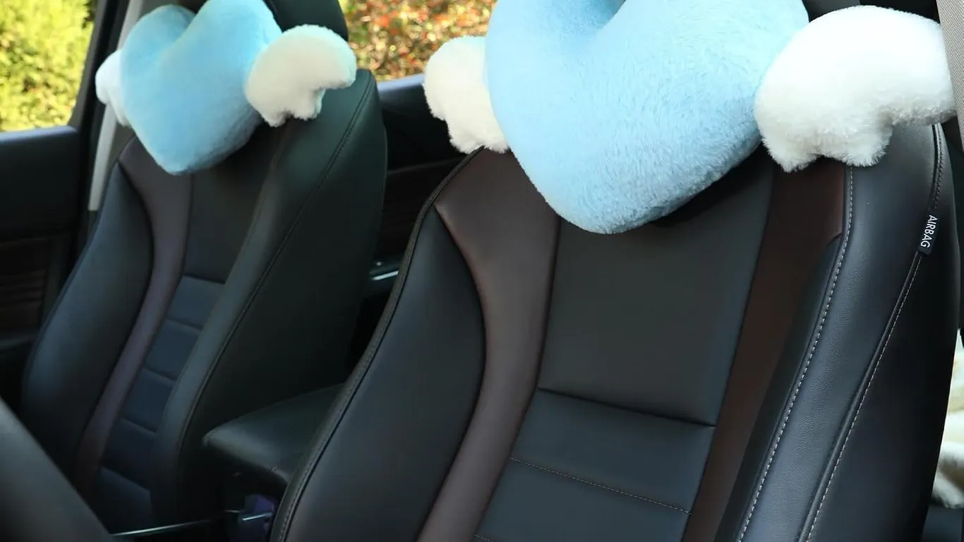 SEALED 2PK Heart Shaped Car Headrest Pillow