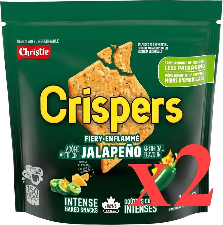 SEALED 2PK Fiery Jalapeno Crispers Snacks 145g