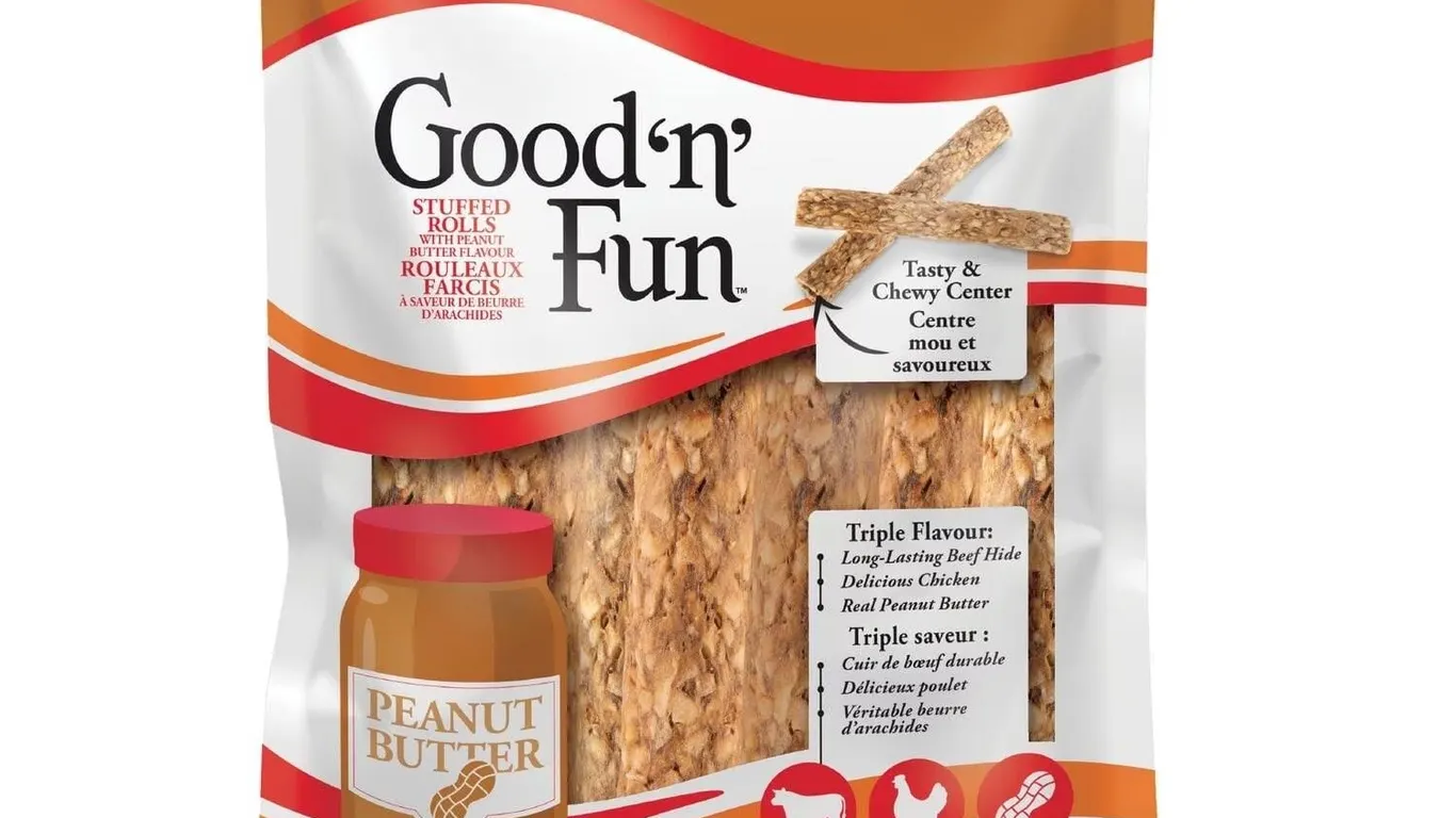 NEW 8PK Dog Treats Stuffed Rolls Peanut Butter