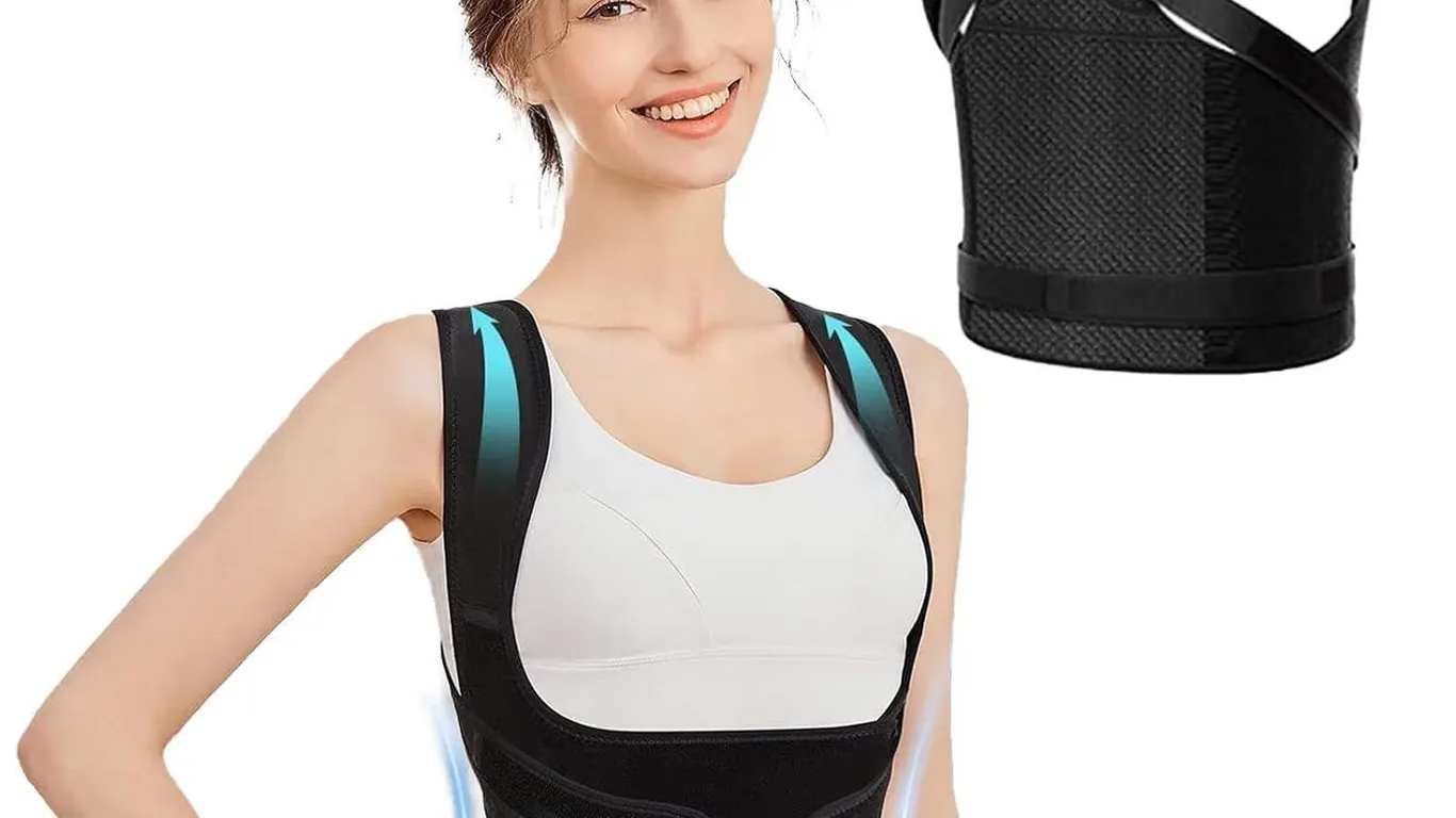 NEW (M) Adjustable Back Brace w/Posture Corrector