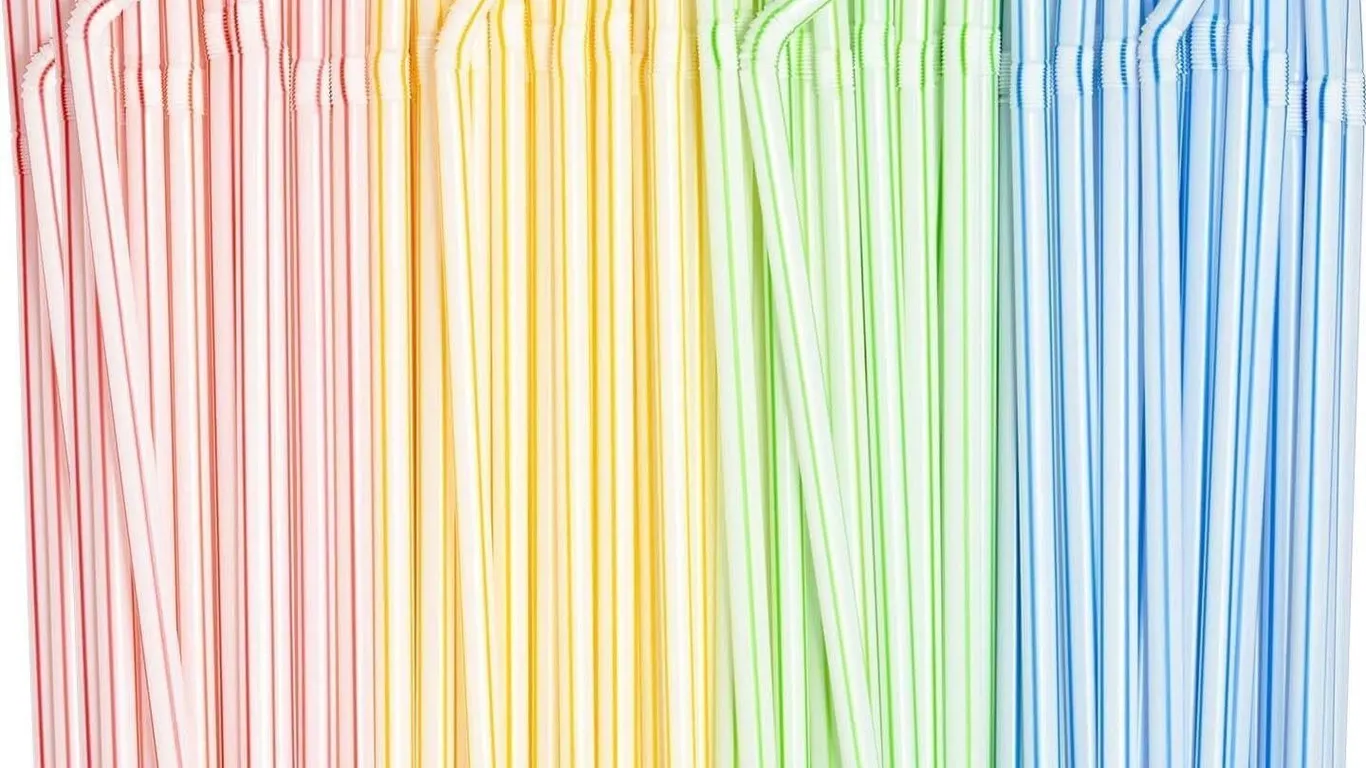 SEALED 500PK Plastic Flexible Striped Drink Straws