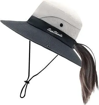 NEW Women's Wide Brim Sun Bucket Hat UPF 50+