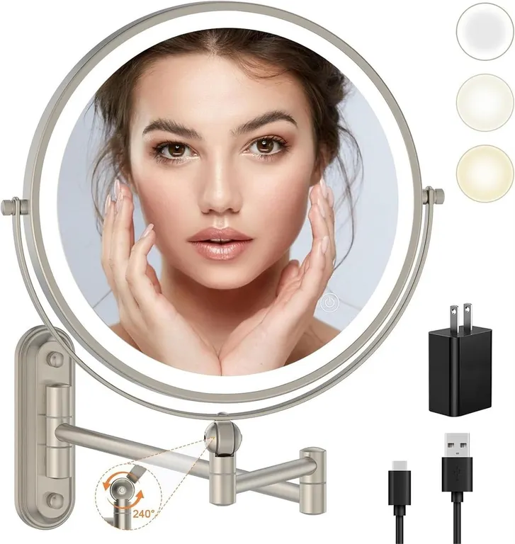 NEW $48 9" Wall Mounted Makeup LED Mirror