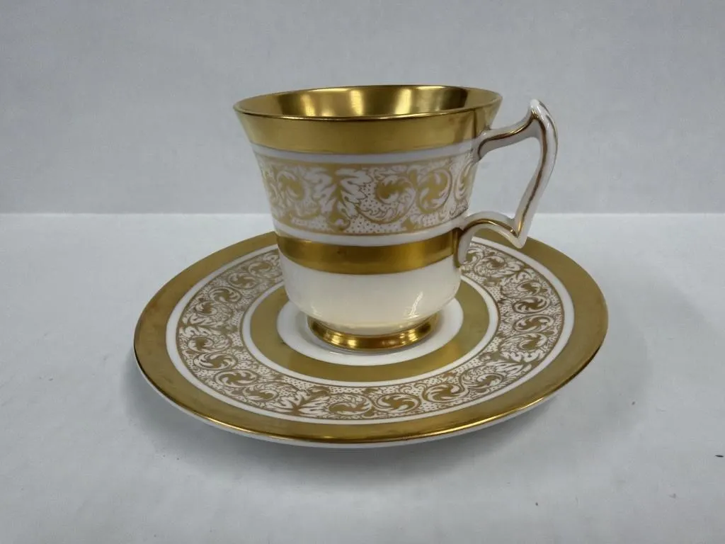 Royal Chelsea "Midas" Footed Teacup and Saucer