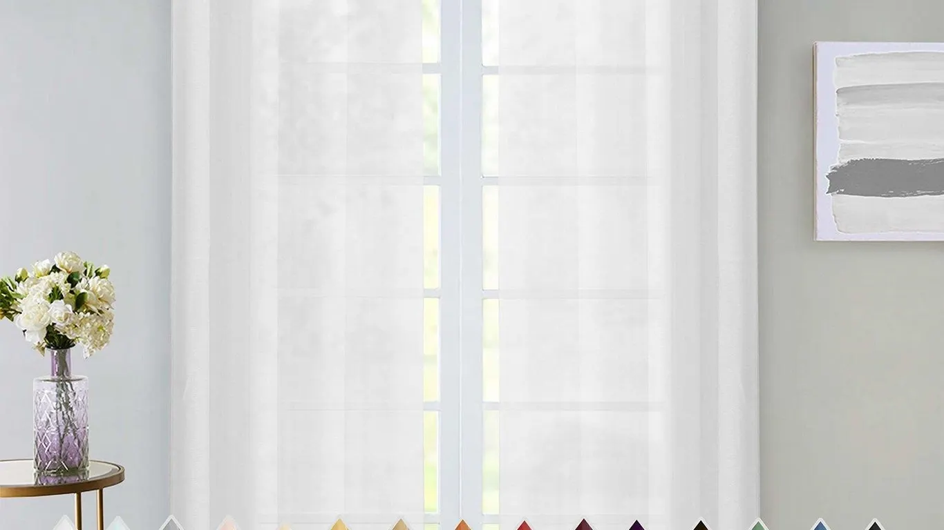 Dainty Home Sheer Linen Curtains 110x84 White
