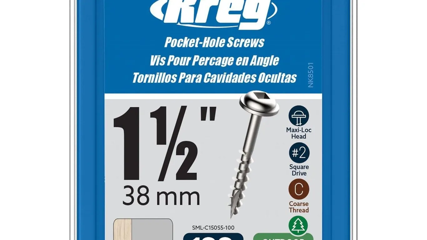 Kreg SML-C150S5 Stainless Pocket Hole Screws 1.5in