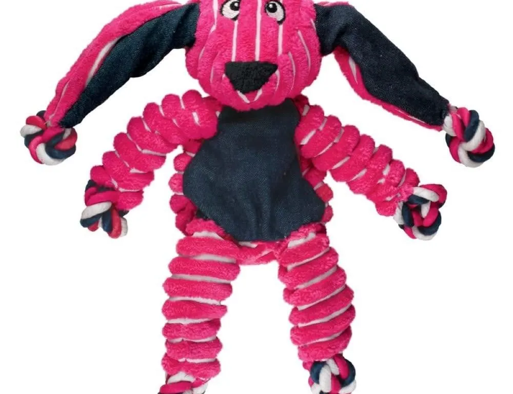 Kong Floppy Knots Bunny Plush Dog Toy ML