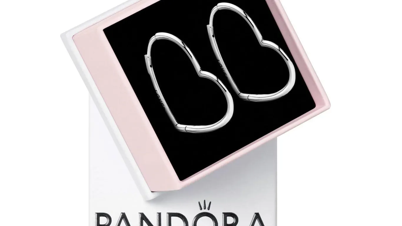Pandora Asymmetrical Heart Hoop Earrings Small