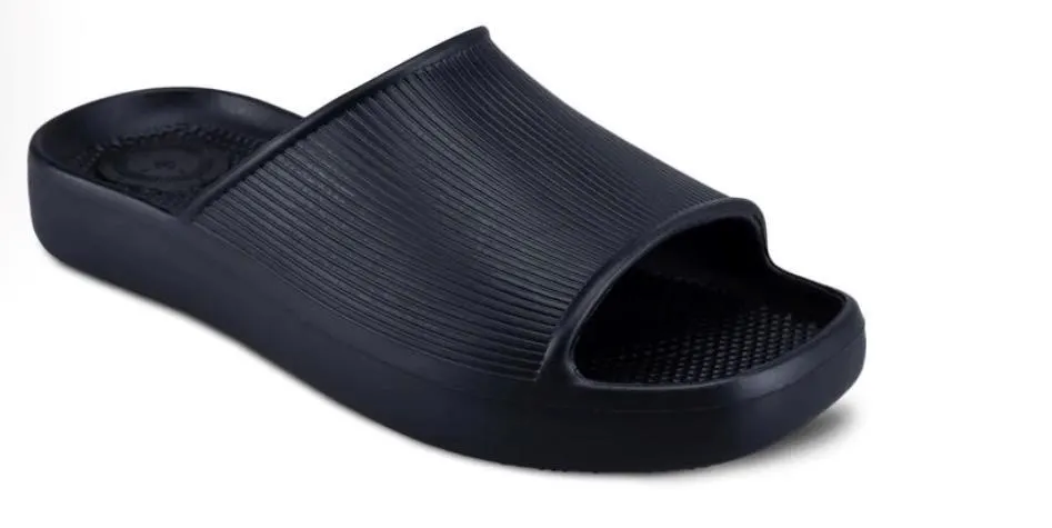 Totes Ribbed Platform Slide Sandals Size 8