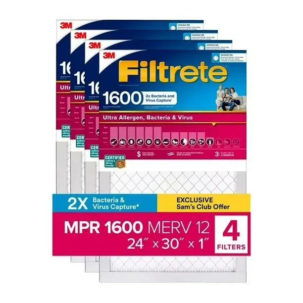Filtrete 1600 MPR Air Filter 20x30x1 4pk