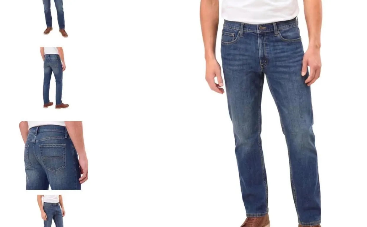 Mens Straight Fit Premium Stretch Denim Pants