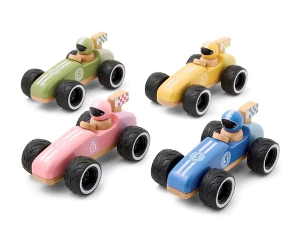 Wooden Pull-Back Car Set