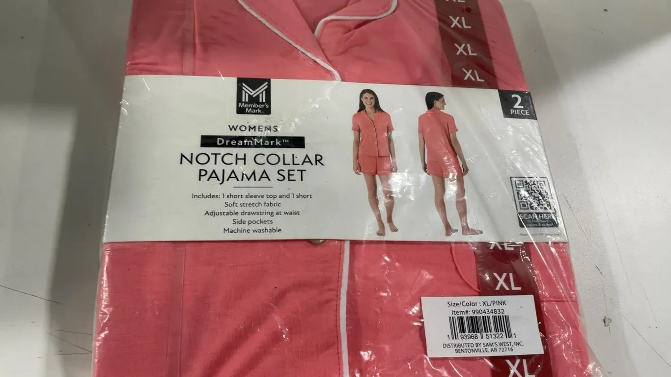 DreamMark Notch Collar Pajama Set Pink