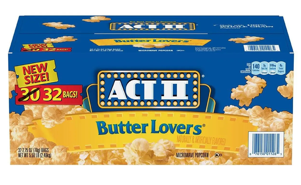 Act II Butter Lovers Microwave Popcorn 2.75oz 32pk