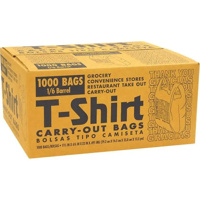 Poly-America Tssm10006w T-Shirt Carry-Out Bags...