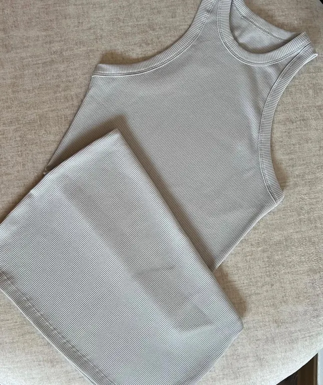 LOFT High Neck Ribbed Sleep Dress Gray Size XS