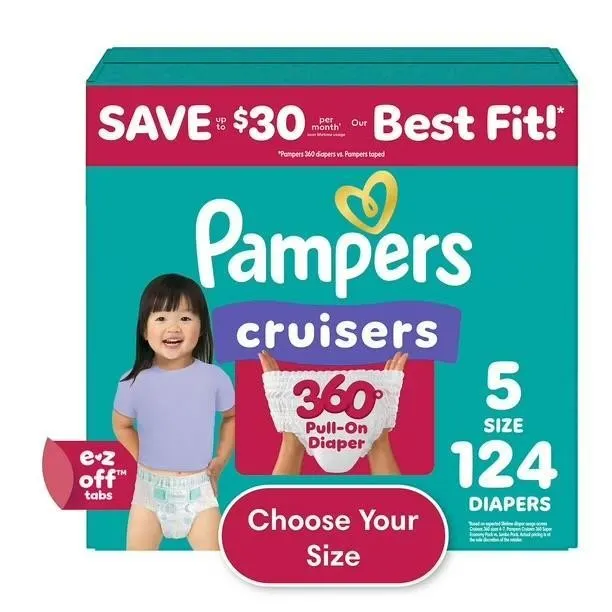 Pampers Cruisers 360 Diapers Size 5 124ct