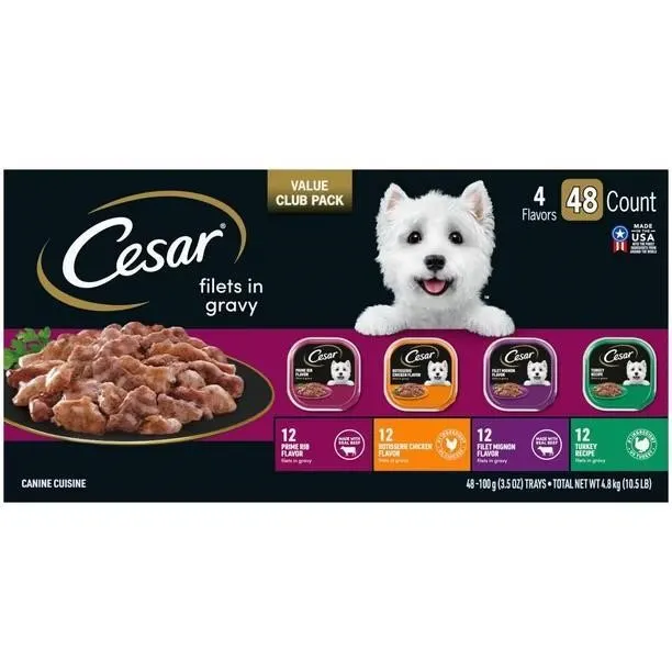 Cesar Filets In Gravy Wet Dog Food 48ct