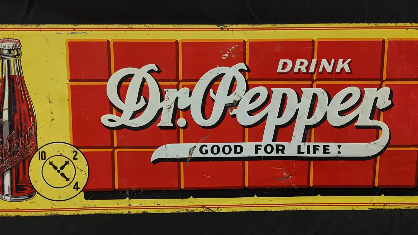 EMBOSSED TIN SIGN DRINK DR PEPPER GOOD FOR LIFE