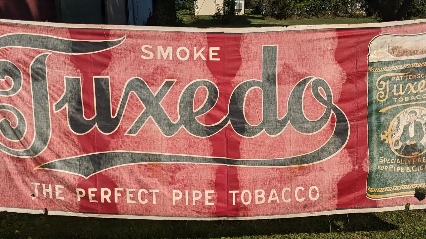 CANVAS BANNER SIGN TUXEDO PIPE TOBACCO