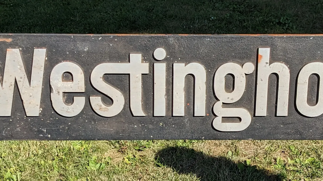 HEAVY THICK ALUMINUM WESTINGHOUSE LOCOMOTIVE SIGN