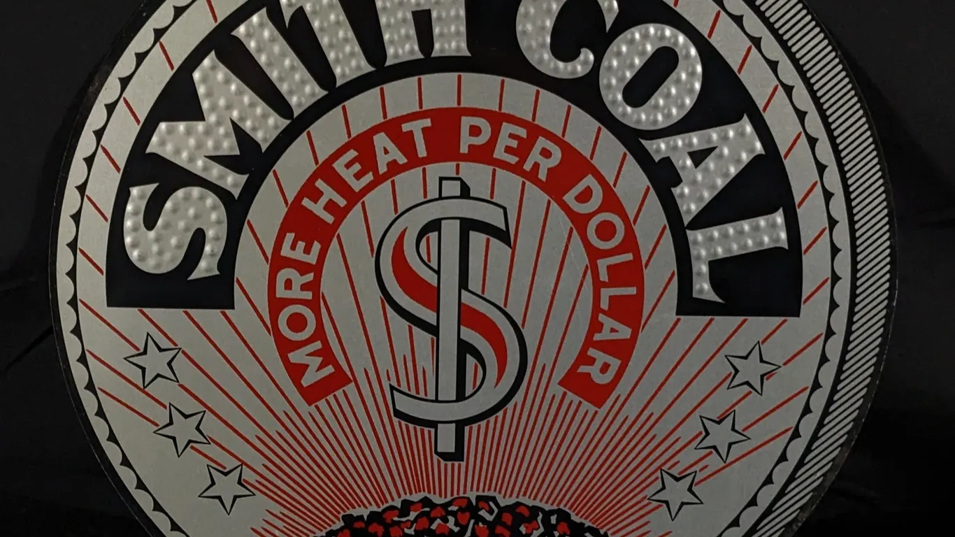 EMBOSSED TIN SILVER DOLLAR SIGN SMITH COAL CARBON COUNTY RED LODGE MONTANA